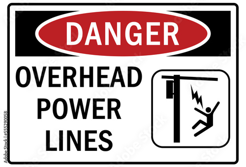 Electrical sign overhead power lines 