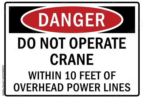 Electrical sign overhead power lines 