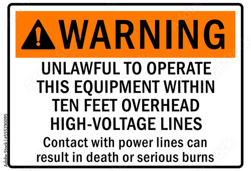 Electrical sign overhead power lines 