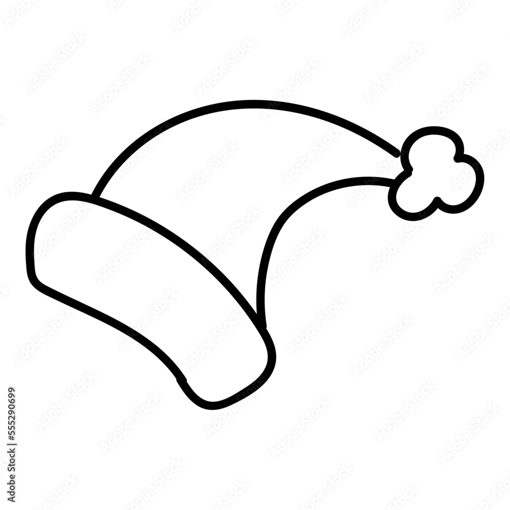 Obraz premium Isolated santa hat icon Christmas flat design Vector illustration