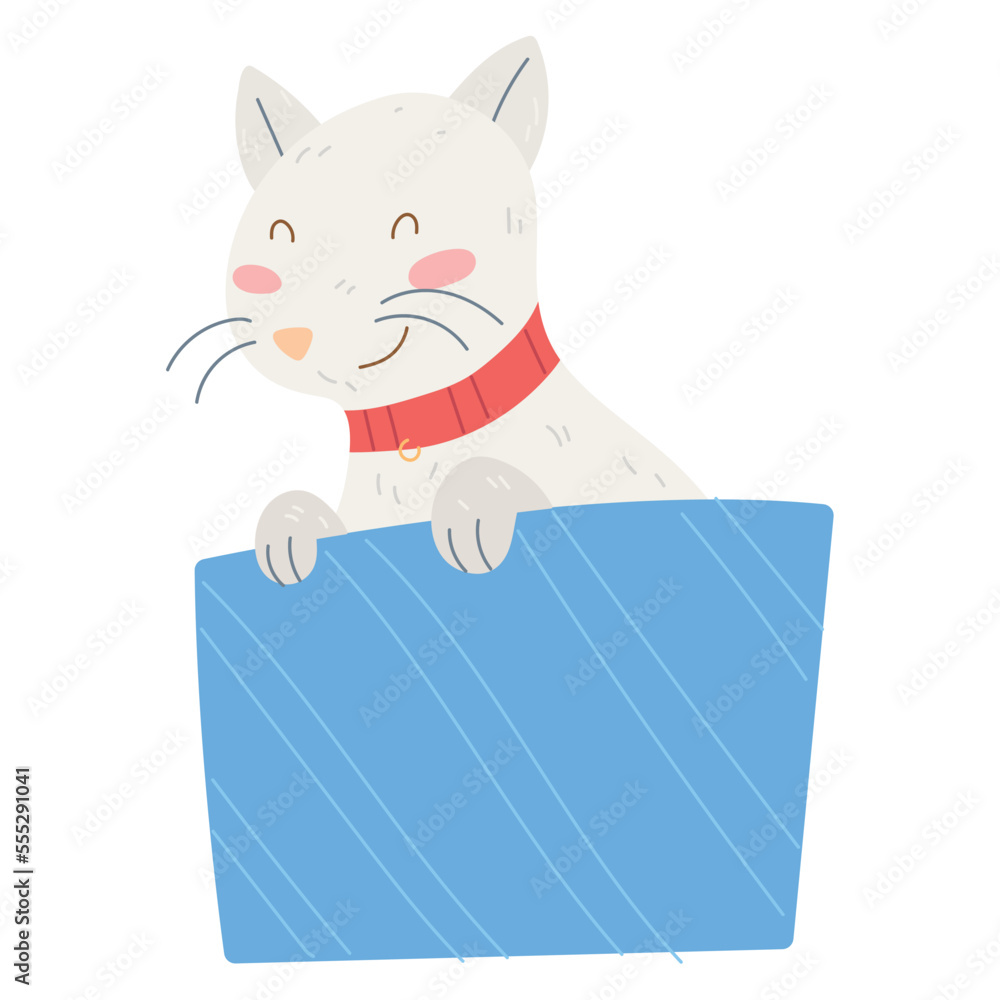 Fototapeta premium Isolated cute cat sketch doodle Vector illustration