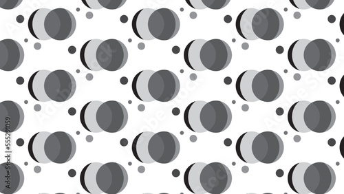 The vectors illustration seamless pattern of abstract circle in black gray colored tone background