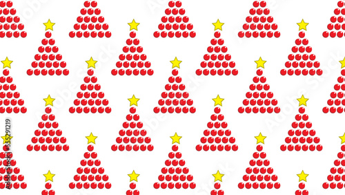 The vectors illustration seamless pattern of red berry in christmas tree style background