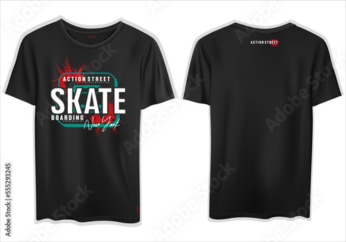 vector skateboarding text illustration typography mockup design