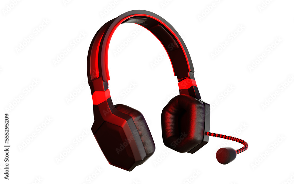 Headphones 3d rendering design for product mockup purposes