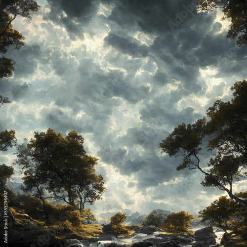 FOREST SCENERY GARDEN 3D GENERATIVE AI © ArtDigital