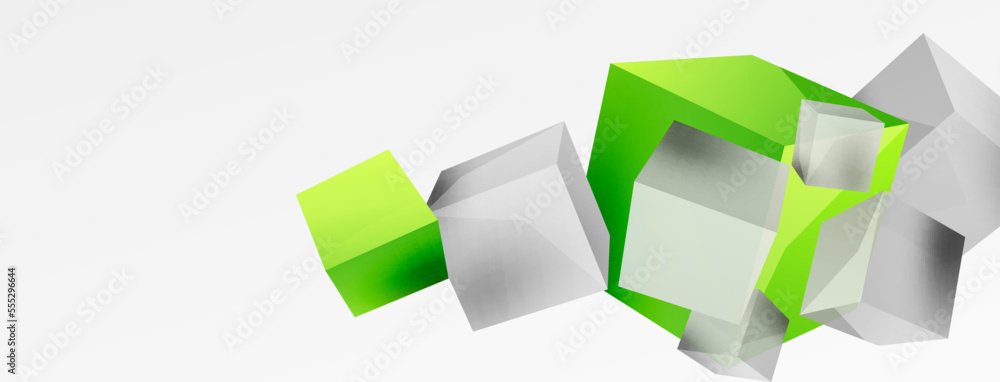 3d cubes vector abstract background. Composition of 3d square shaped basic geometric elements. Trendy techno business template for wallpaper, banner, background or landing 3d cubes vector abstract background. Composition of 3d square shaped basic geometric elements. Trendy techno business template for wallpaper, banner, background or landing