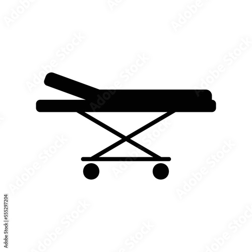 Hospital gurney icon for patient bed or ambulance stretcher