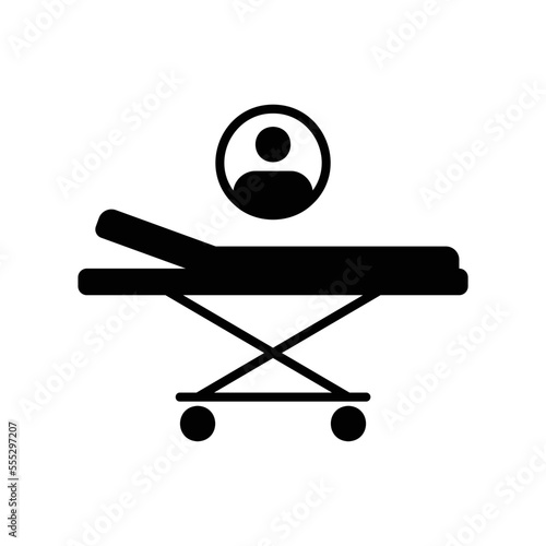 Hospital bed gurney icon filled with patients