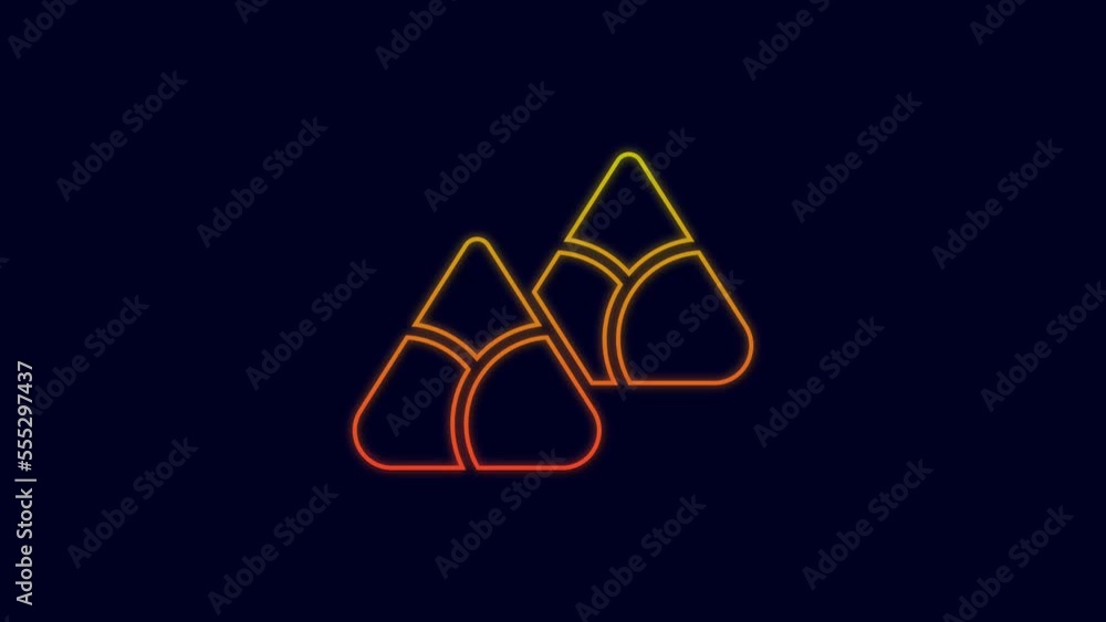 Glowing neon line Zongzi in bamboo steamer icon isolated on blue background. Delicious rice dumplings. 4K Video motion graphic animation Glowing neon line Zongzi in bamboo steamer icon isolated on blue background. Delicious rice dumplings. 4K Video motion graphic animation