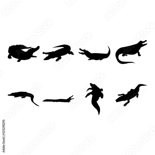 alligator silhouette set