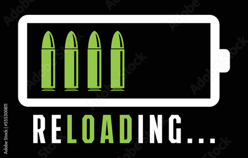 Reloading Bullets. Gun Lover Design.
