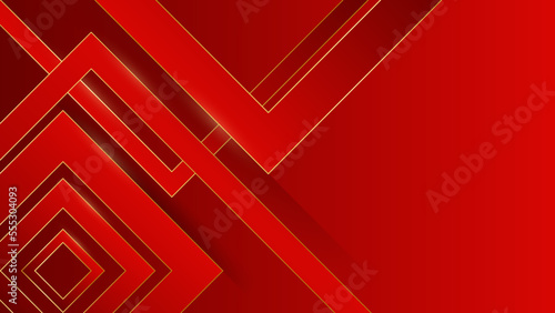 Free Download Red gold abstract background for design. Geometric shapes. Triangles, squares, stripes, lines. Color gradient. Modern, futuristic. Light dark shades. Web banner. - GFXLoad