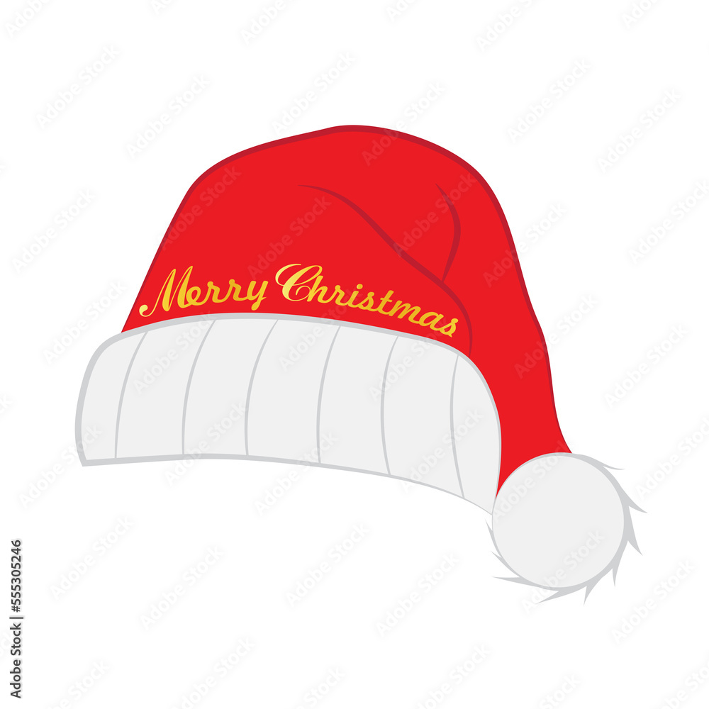 Santa hat with merry Christmas lettering gold Santa hat with merry Christmas lettering gold
