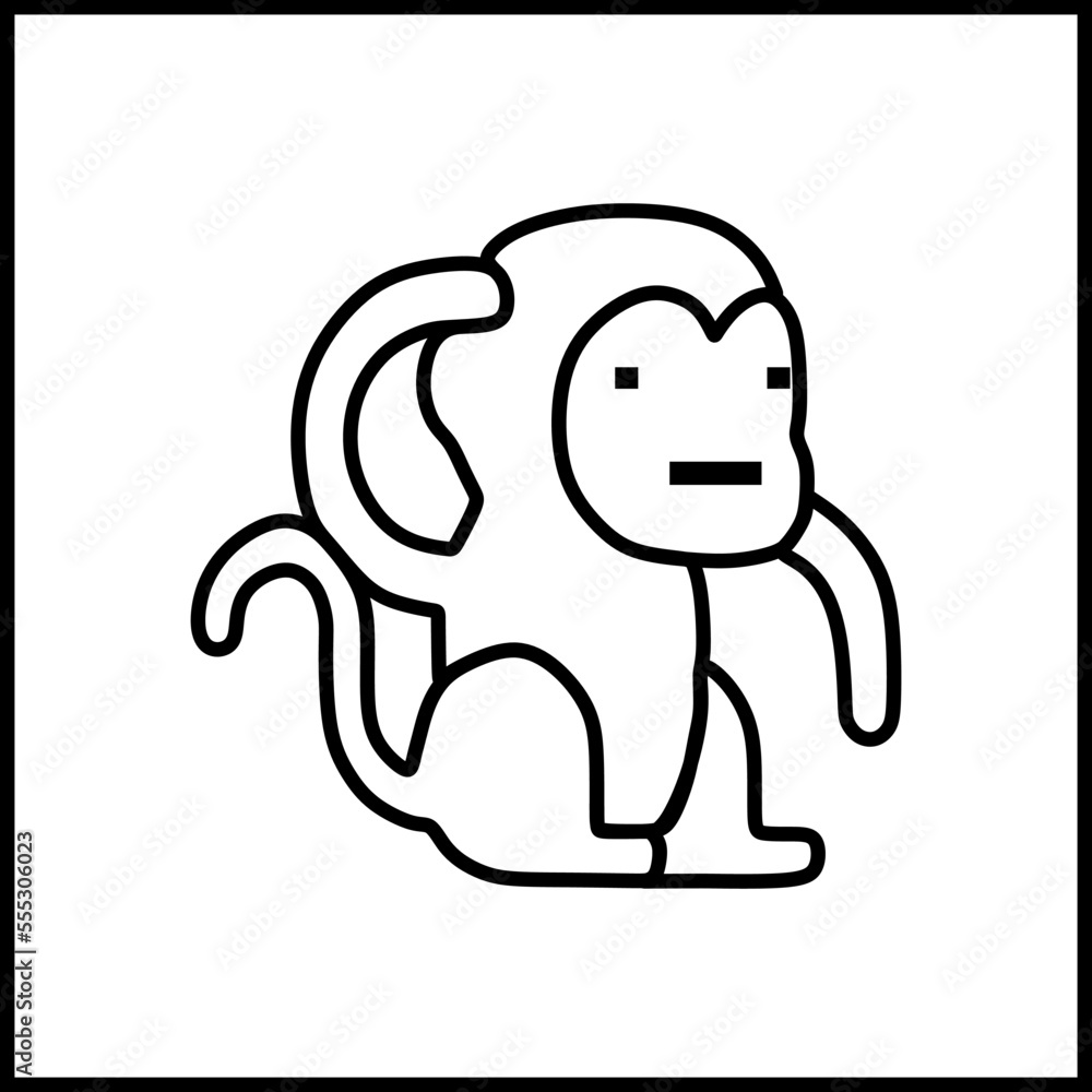 Fototapeta premium monkey who was feeling itchy and confused