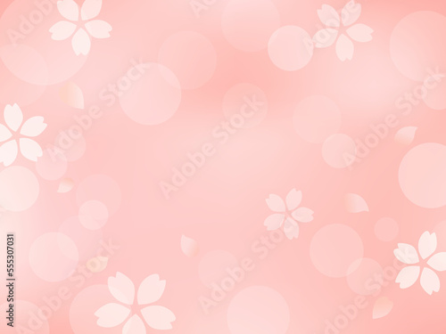 ピンク色の桜の背景イラスト