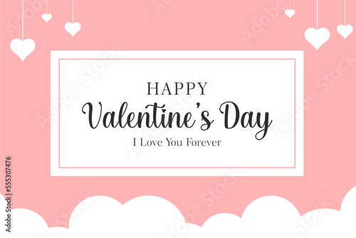 Flat valentine's day background