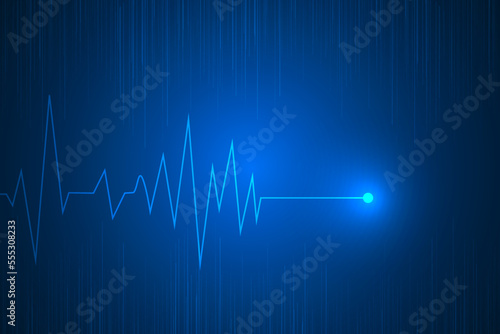 ECG pulse heartbeat life technology innovation abstract. digital heartbeat lines