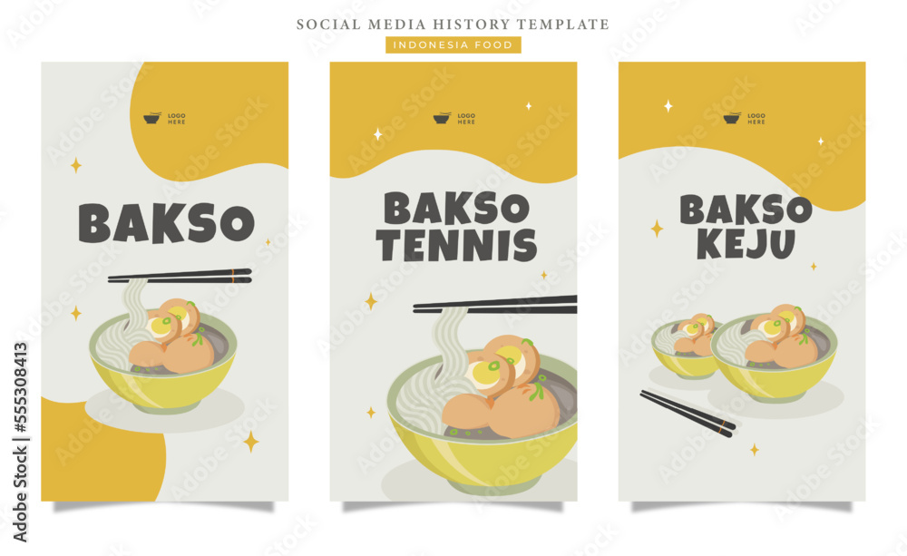 Editable template of Food template. Social media posts, banner food. Illustration Vector