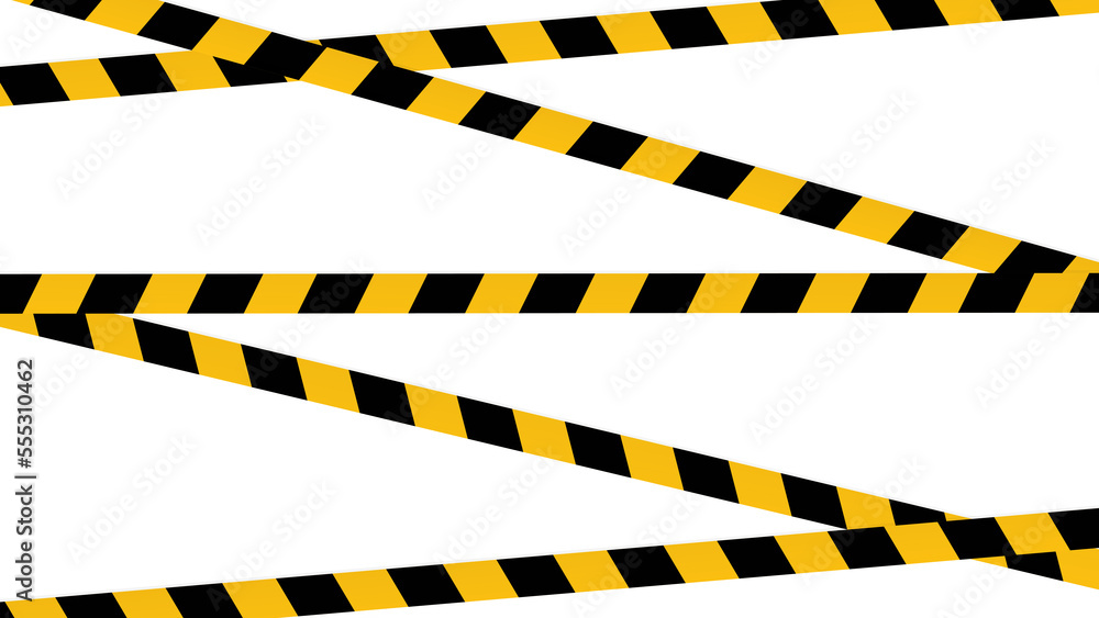 Vector set of restriction tapes, Warning tape and police line, Black