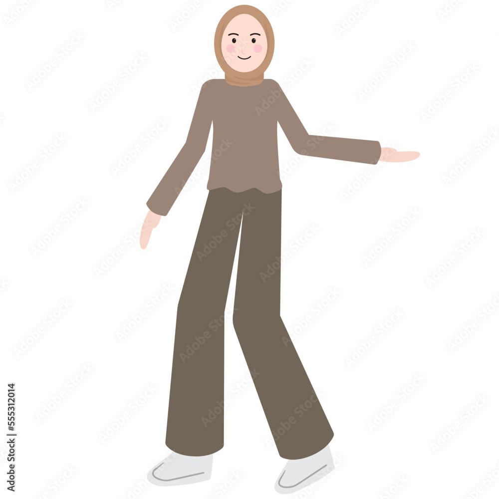 Hijab character expression flat design Hijab character expression flat design