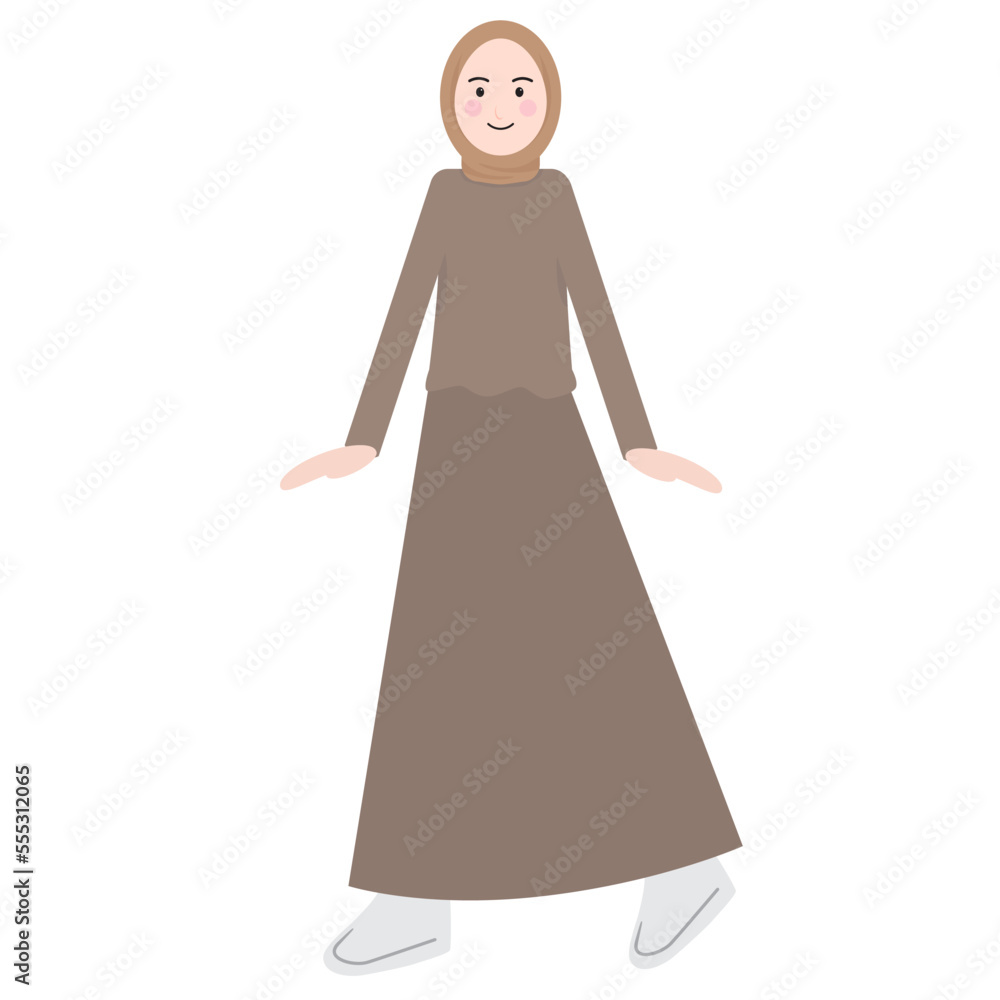 Hijab character expression flat design Hijab character expression flat design