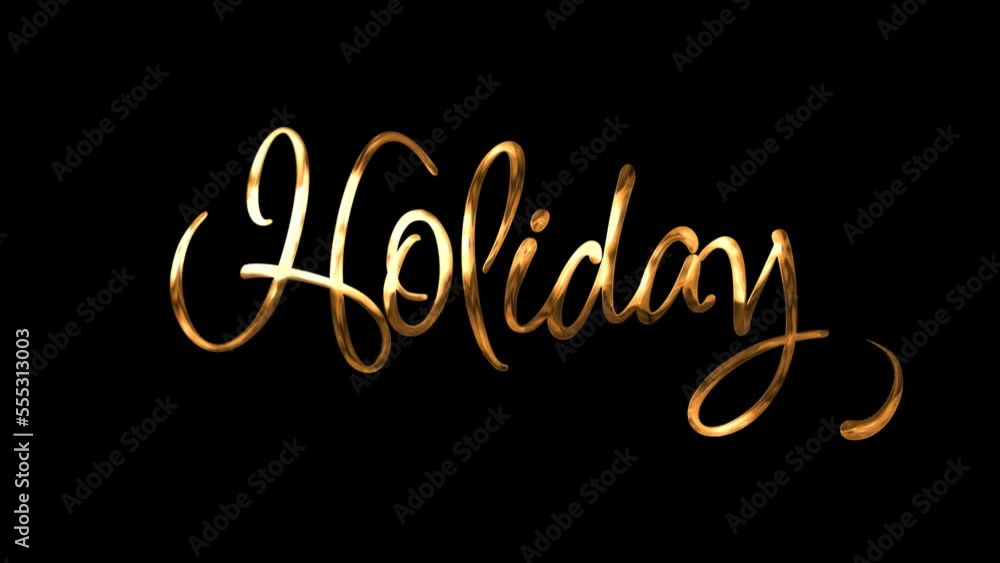 Holidays greeting animation text, golden lettering with alpha background Holidays greeting animation text, golden lettering with alpha background