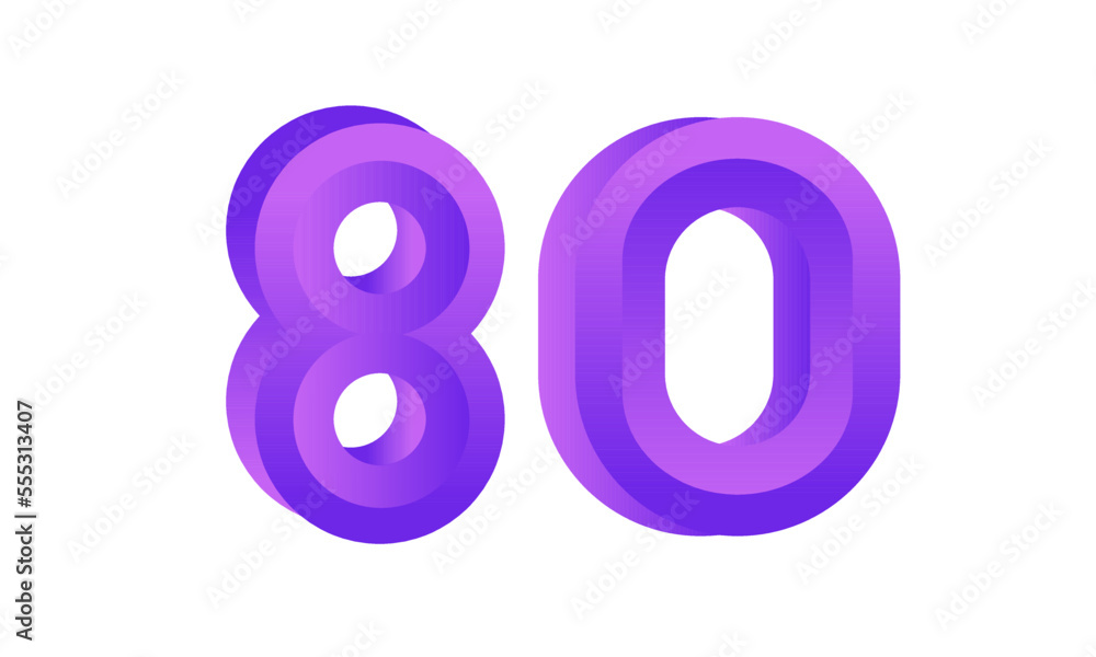 80 Number New Fresh Purple Business Logo 80 Number New Fresh Purple Business Logo