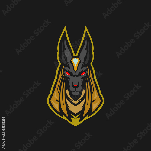 Anubis mascot logo template for streamer team. esport logo design with modern illustration concept.