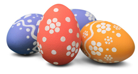 Easter eggs painted in different colors