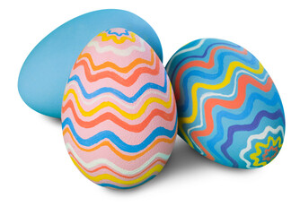 Easter eggs painted in different colors