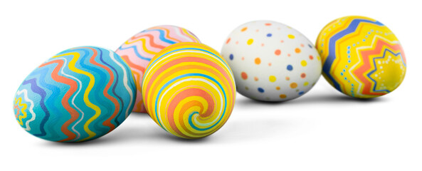 Easter eggs painted in different colors