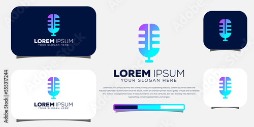 Podcast logo design template