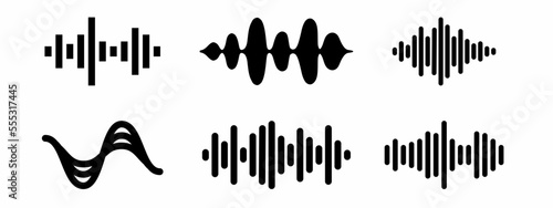 Sound waves icon illustration. Sound waves icon collection. Stock vector.