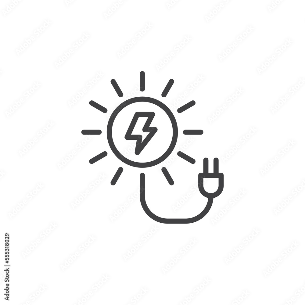Obraz premium Solar power line icon