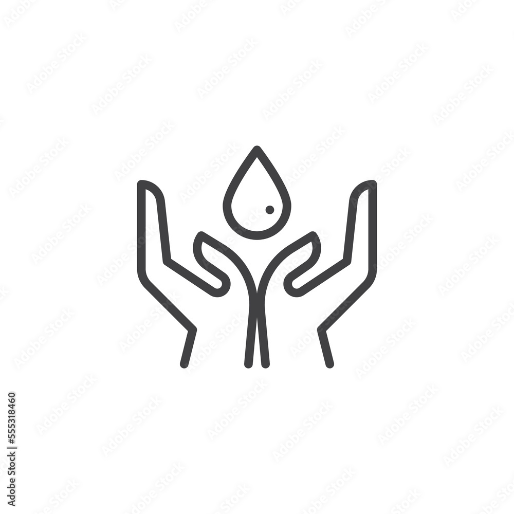 Save water line icon Save water line icon