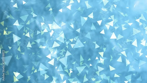 Particles triangular on blue background in 4k for 30 seconds photo