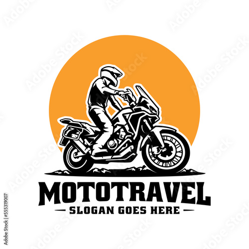 Adventure motor traveler illustration logo vector