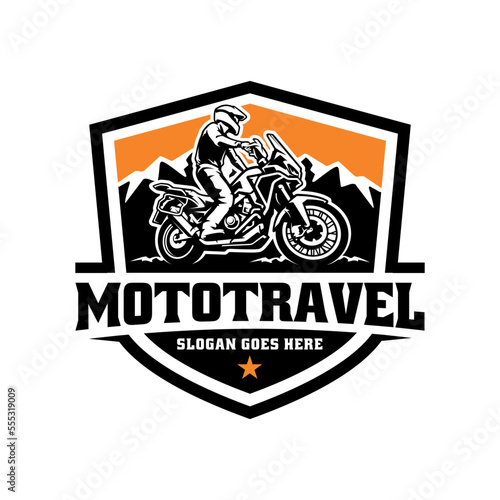 Adventure motor traveler illustration logo vector