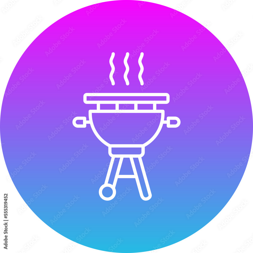 Barbecue Gradient Circle Line Inverted Icon Barbecue Gradient Circle Line Inverted Icon