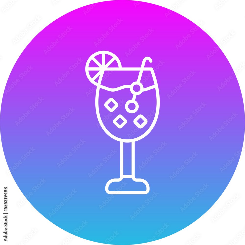 Cocktail Gradient Circle Line Inverted Icon