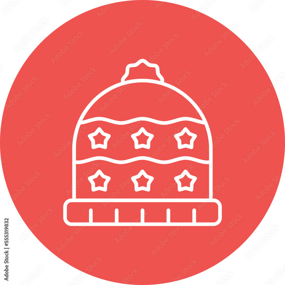 Winter Hat Multicolor Circle Line Inverted Icon Winter Hat Multicolor Circle Line Inverted Icon