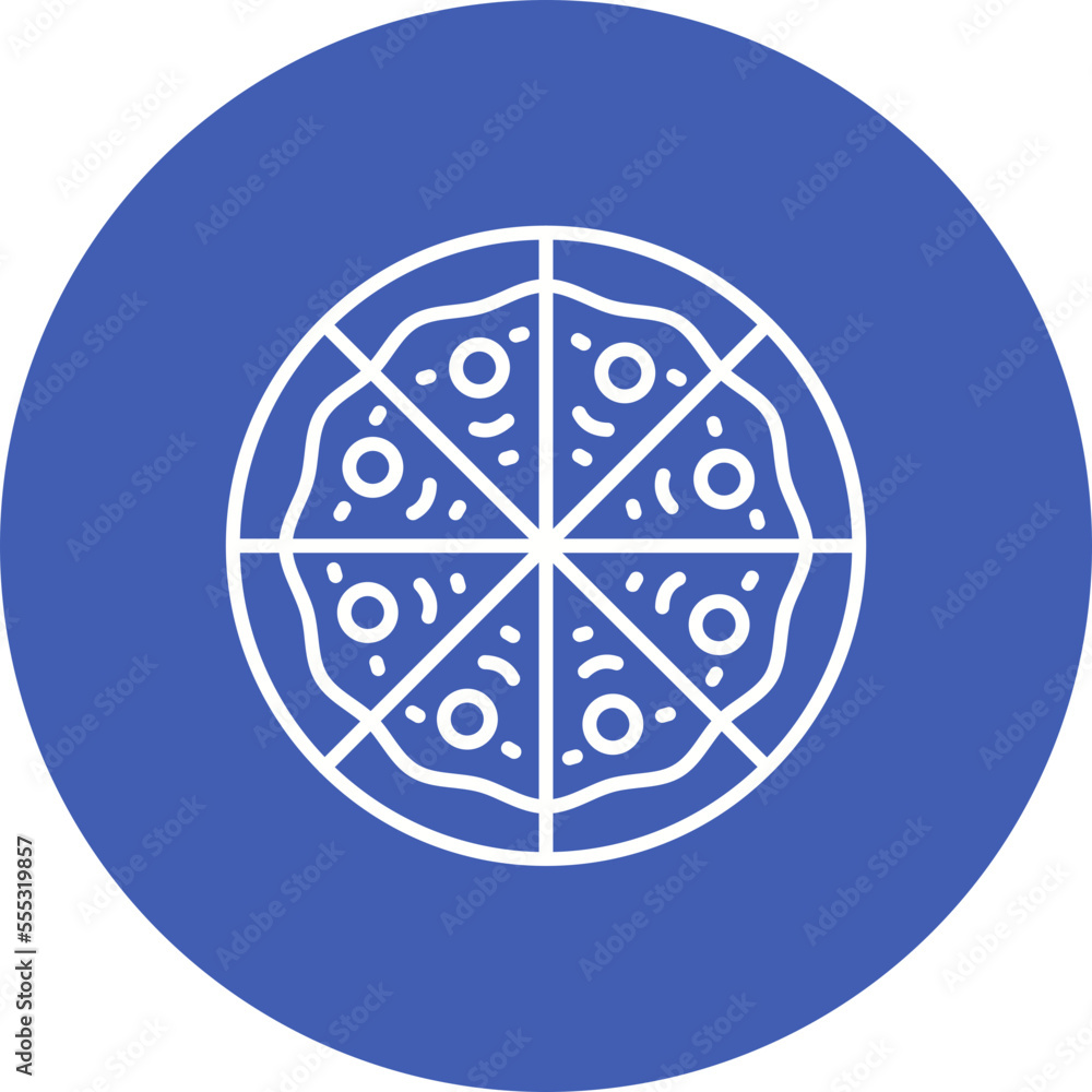 Pizza Multicolor Circle Line Inverted Icon Pizza Multicolor Circle Line Inverted Icon