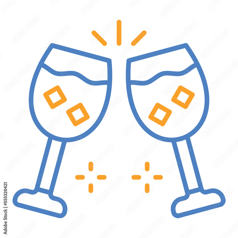 Cheers Blue And Orange Line Icon Cheers Blue And Orange Line Icon