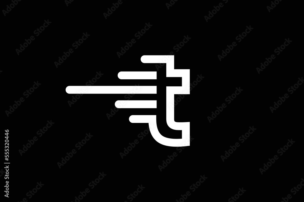 Minimal Awesome Trendy Professional Letter T Run Logo Design Template On Black Background Minimal Awesome Trendy Professional Letter T Run Logo Design Template On Black Background