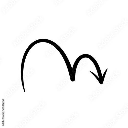 Hand draw arrow icon. © Sathaporn