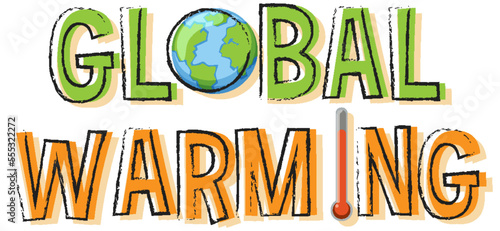 Global warming text for banner or poster design