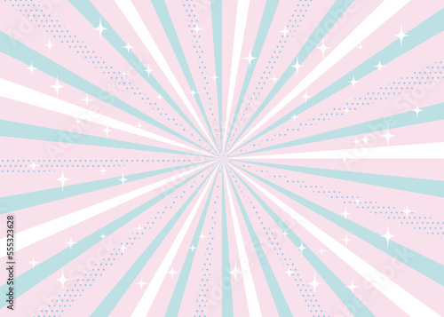 キラキラかわいい集中線の背景イラスト