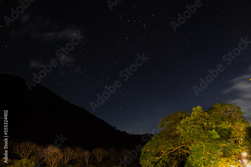 night sky landscape with stars