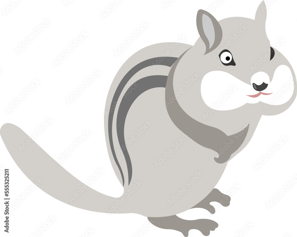 Naklejka premium Cartoon chipmunk. Cheerful smiling animal. Wild animal.